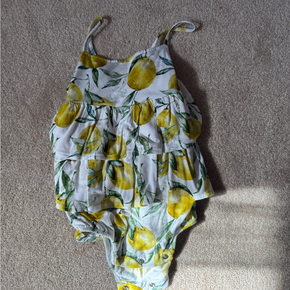 Posh Peanut Lemon Patterned Baby Outfit